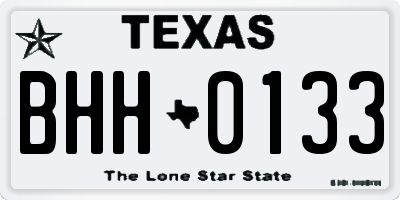 TX license plate BHH0133