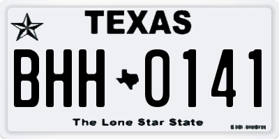 TX license plate BHH0141