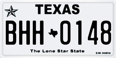 TX license plate BHH0148