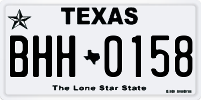 TX license plate BHH0158
