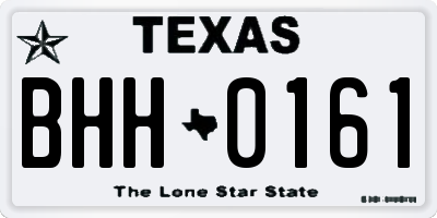TX license plate BHH0161