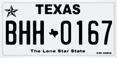 TX license plate BHH0167