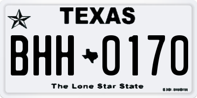 TX license plate BHH0170