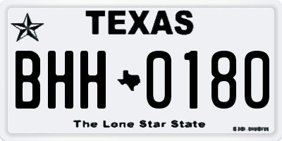 TX license plate BHH0180