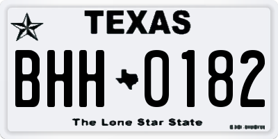 TX license plate BHH0182