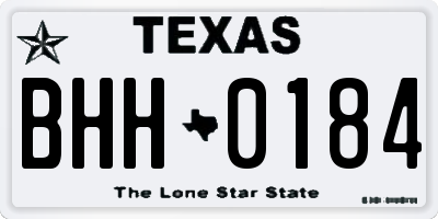 TX license plate BHH0184