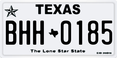 TX license plate BHH0185