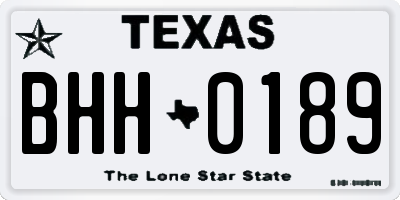 TX license plate BHH0189
