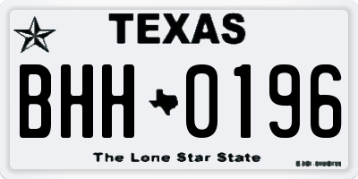 TX license plate BHH0196