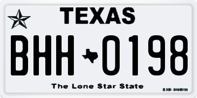 TX license plate BHH0198