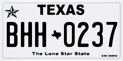 TX license plate BHH0237