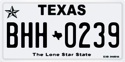 TX license plate BHH0239