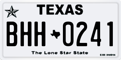 TX license plate BHH0241