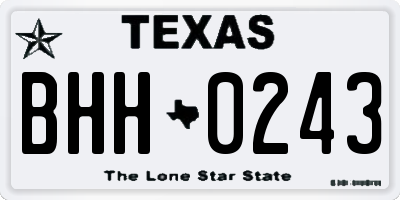 TX license plate BHH0243