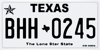 TX license plate BHH0245
