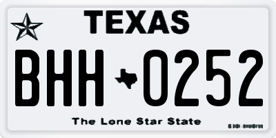 TX license plate BHH0252