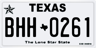 TX license plate BHH0261