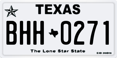 TX license plate BHH0271