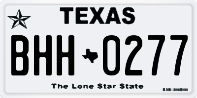 TX license plate BHH0277