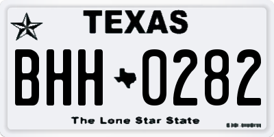 TX license plate BHH0282