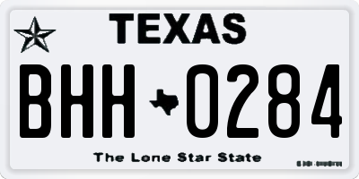 TX license plate BHH0284