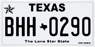 TX license plate BHH0290
