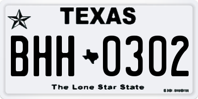 TX license plate BHH0302