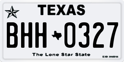 TX license plate BHH0327
