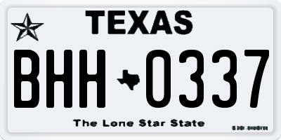 TX license plate BHH0337