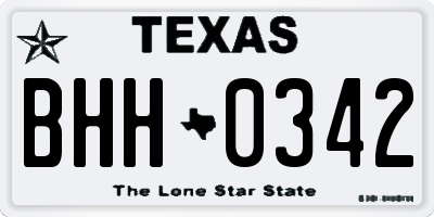TX license plate BHH0342