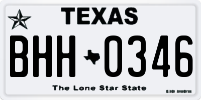TX license plate BHH0346