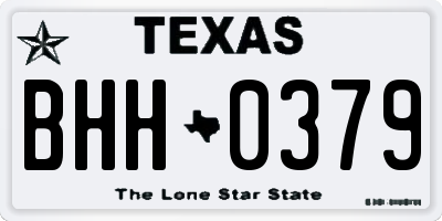 TX license plate BHH0379