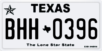 TX license plate BHH0396