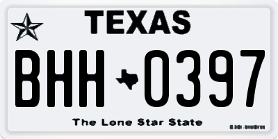 TX license plate BHH0397