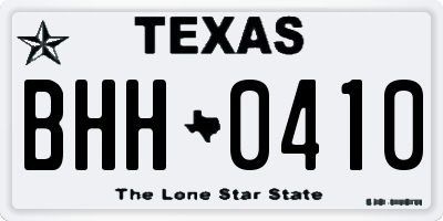 TX license plate BHH0410