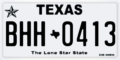 TX license plate BHH0413