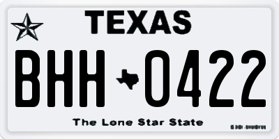 TX license plate BHH0422