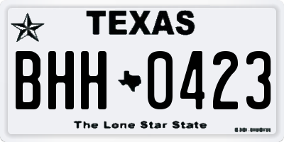 TX license plate BHH0423