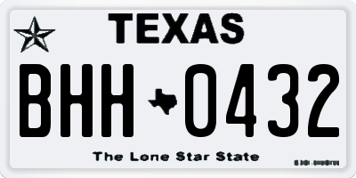 TX license plate BHH0432