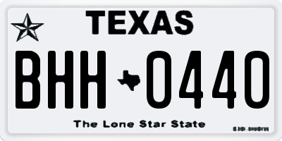 TX license plate BHH0440
