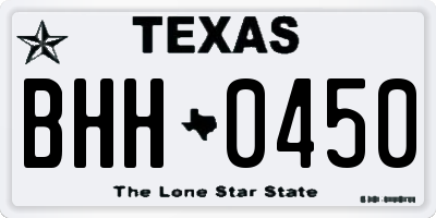 TX license plate BHH0450
