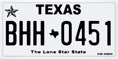 TX license plate BHH0451