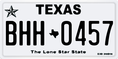 TX license plate BHH0457