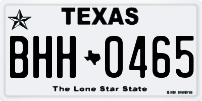 TX license plate BHH0465
