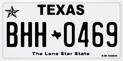 TX license plate BHH0469