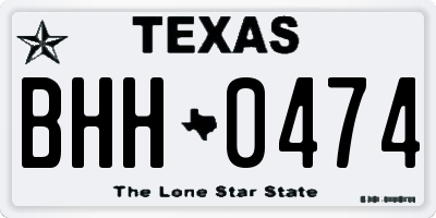 TX license plate BHH0474