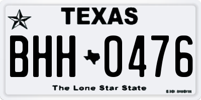 TX license plate BHH0476
