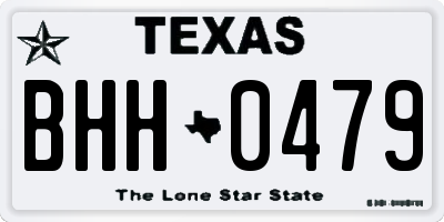 TX license plate BHH0479