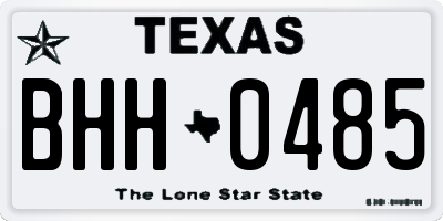 TX license plate BHH0485