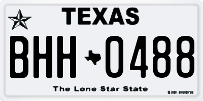 TX license plate BHH0488